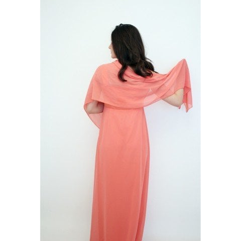 Mercan Rengi Abiye Elbise 55250