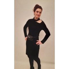 Siyah Kadife Elbise 15266