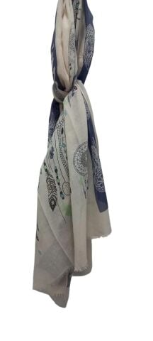 Kemik Geometri Desenli Vual Fular