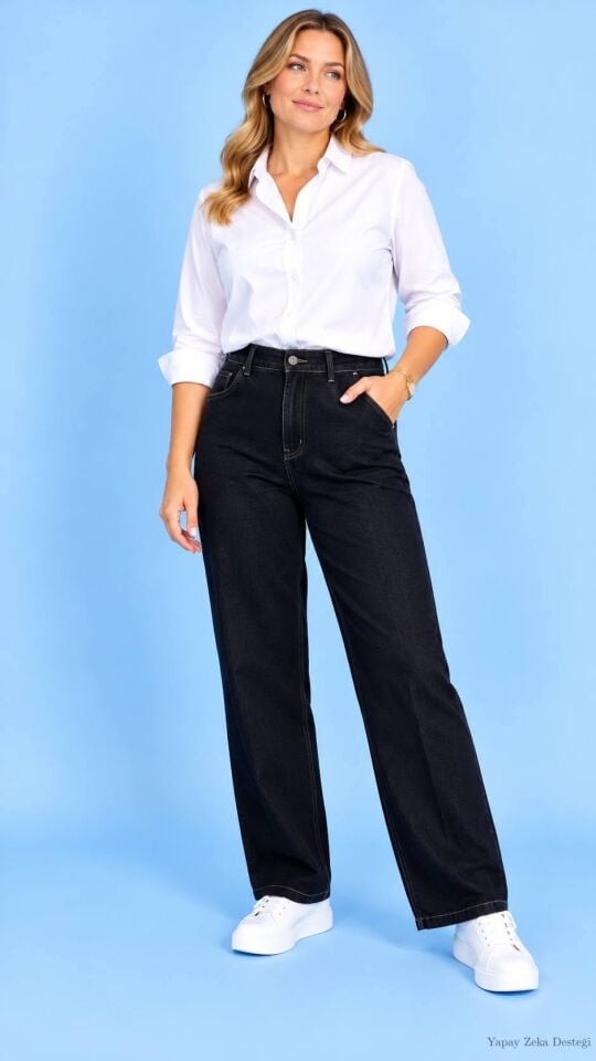 Likralı Siyah Taşlanmış Rengi Jean Pantalon