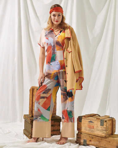 Büyük Beden Desenli Pantolon