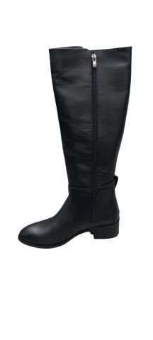 Siyah Rengi Uzun  Hakiki Deri Fermuarlı Çizme