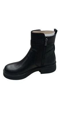 Siyah Hakiki Deri Bot Yandan Yermuarlı Tokalı