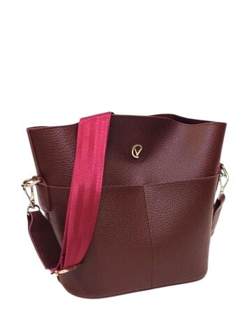 Bordo Kova Modeli  Uzun Saplı Çanta
