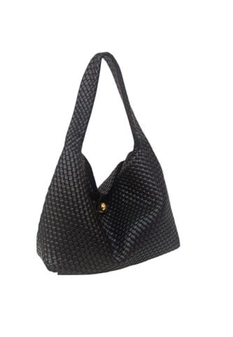Siyah  Yumuşak  İtalyan  Örgülü Çanta