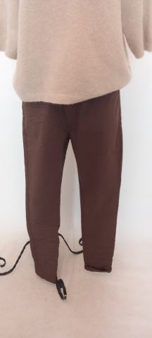 Kahve Rengi İtalyan Likralı  Beli  Lastikli  Pantalon