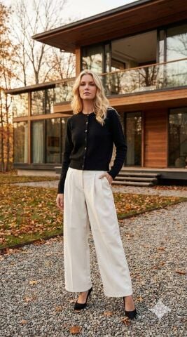 Siyah  Rengi Kısa Yünlü Klasik Hırka