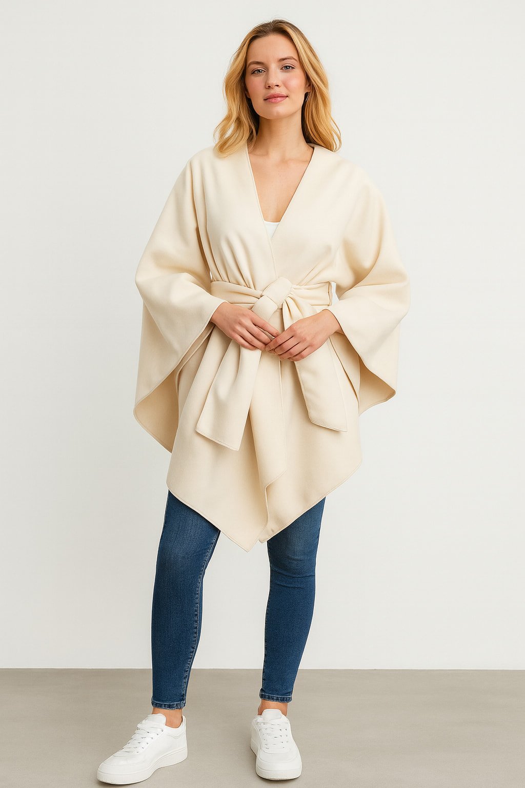 Kemik  Kaşe  Önü Geçmeli Pelerin