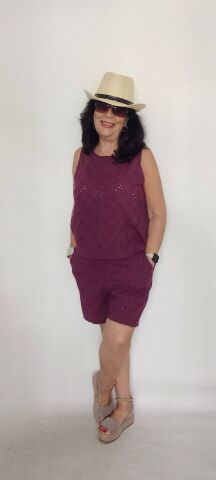 İtalyan Fistolu Coton Kumaş Bordo Şort Takım