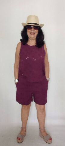 İtalyan Fistolu Coton Kumaş Bordo Şort Takım