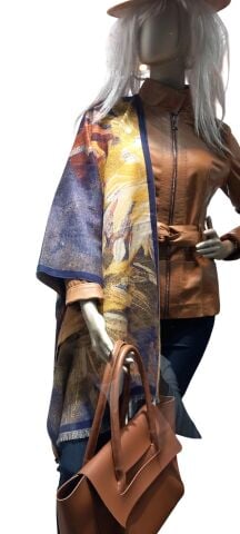 Camel Laci Desenli Kaşmir Şal