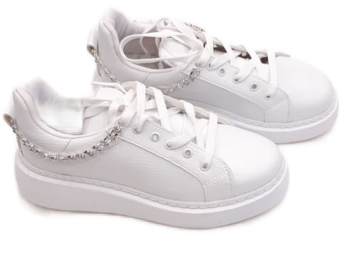 Beyaz  Taş Detayı Olan Spor Ayakkabı