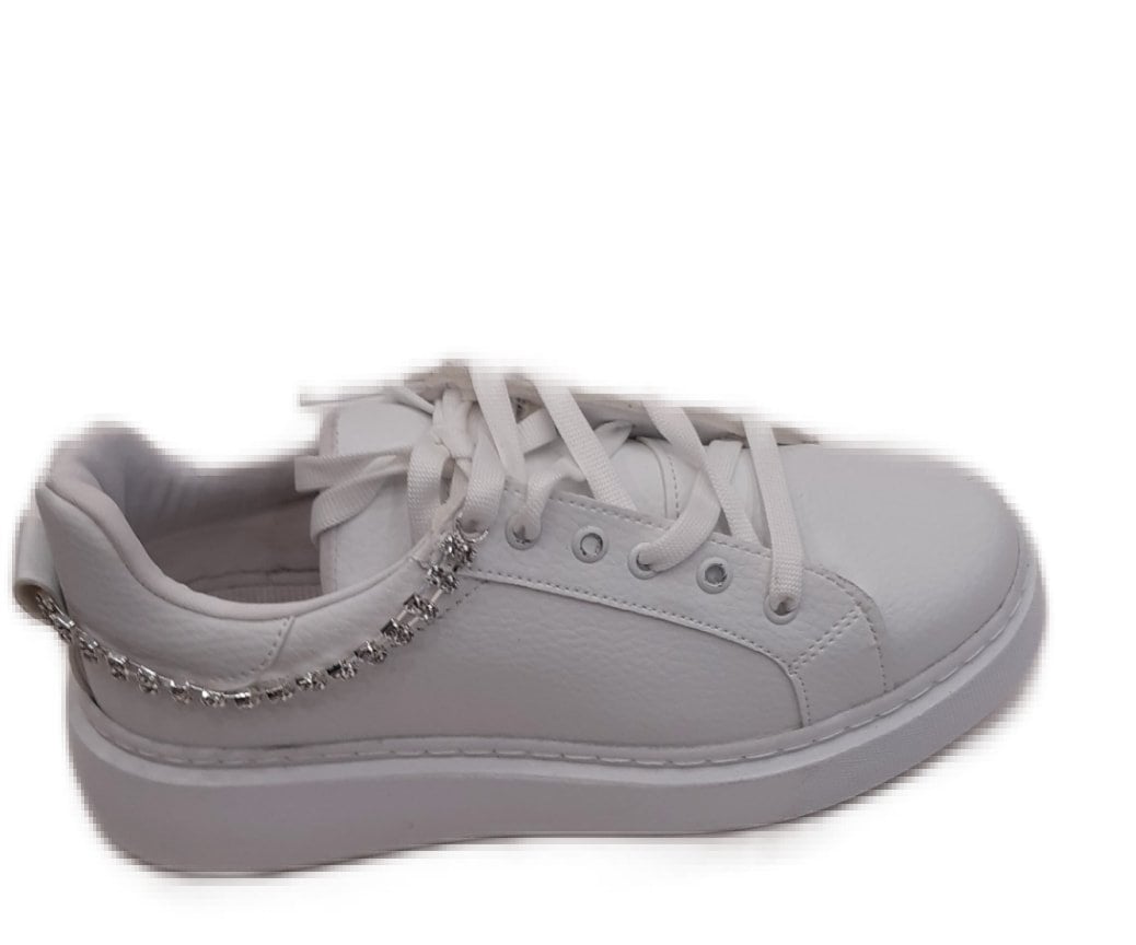 Beyaz  Taş Detayı Olan Spor Ayakkabı