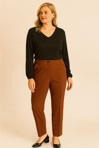 Büyük Beden Taba Pantalon