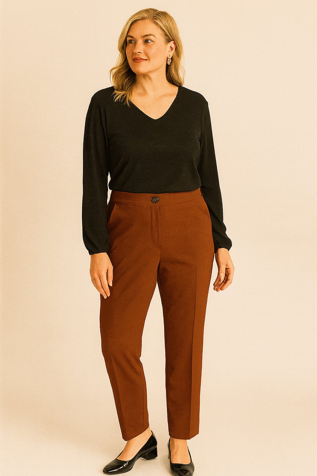 Büyük Beden Taba Pantalon