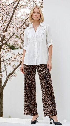 İtalyan  Beyaz vual fistolu gömlek