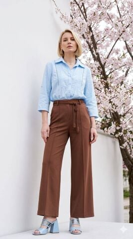 İtalyan  Mavi  vual fistolu gömlek