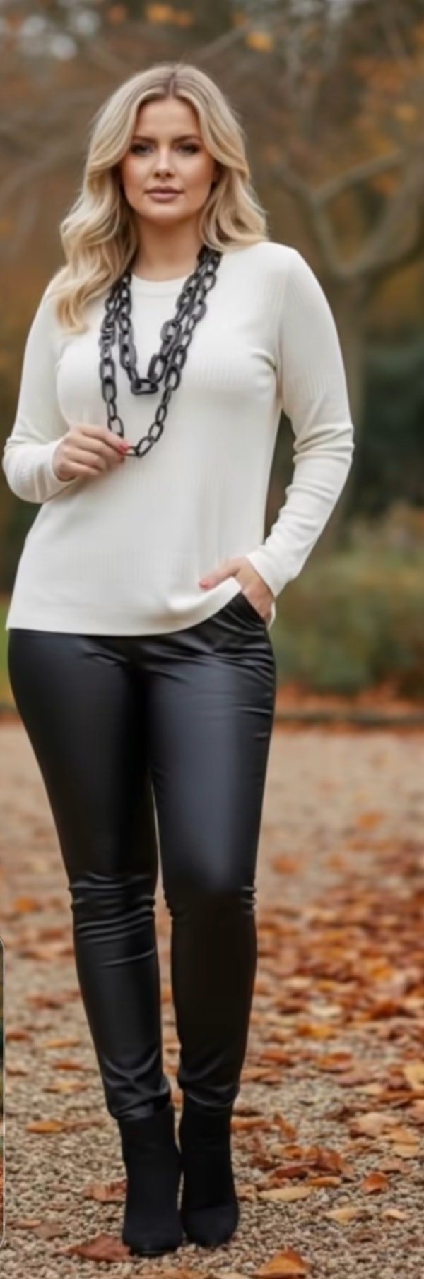 Büyük Beden Siyah Deri Pantalon