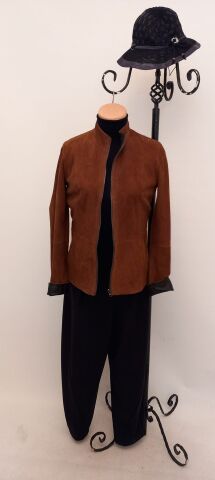 Hakiki Suet Çift Taraflı  Diger Tarafı Deri Olan Fermuarlı Ceket