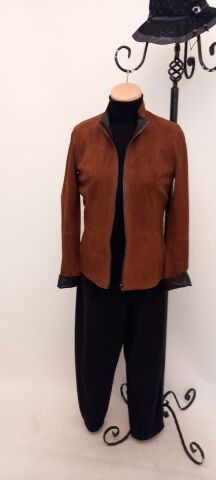 Hakiki Suet Çift Taraflı  Diger Tarafı Deri Olan Fermuarlı Ceket