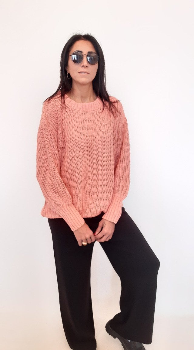 Somon Rengi Selanik Örme Triko