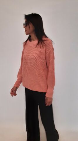 Somon Rengi Selanik Örme Triko