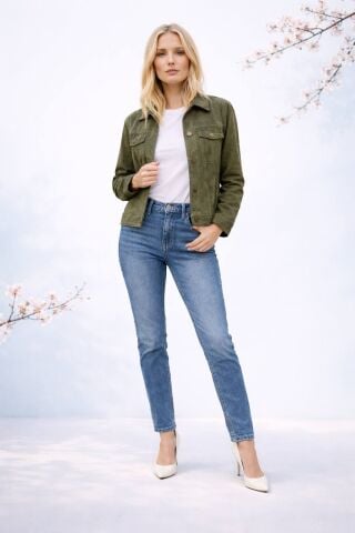 Hakiki Deri Süet Haki Ceket