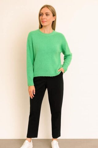 Fıstık Yeşili Angora İtalyan Triko  Kazak