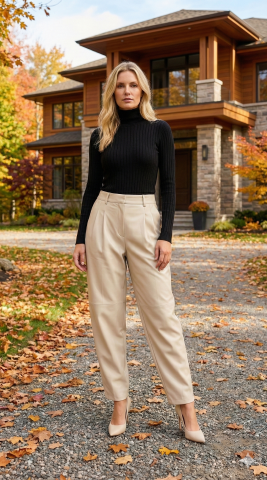 Siyah Bogazlı Kazak Lastik Örme