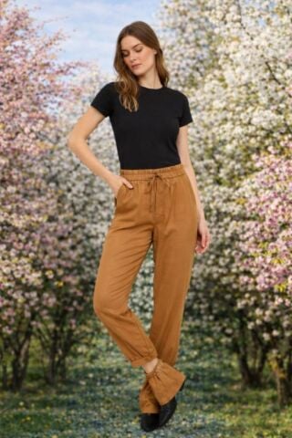 İtalyan  Camel Viskon  Şalvar Modeli Pantolon