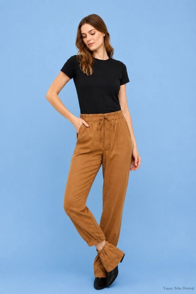 İtalyan  Camel Viskon  Şalvar Modeli Pantolon