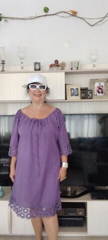 Vual  Mor Kol Agızları Ve Etegi Fistolu Vual Elbise