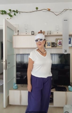 İtalyan   Mor  Düz Şalvar  Pantalon