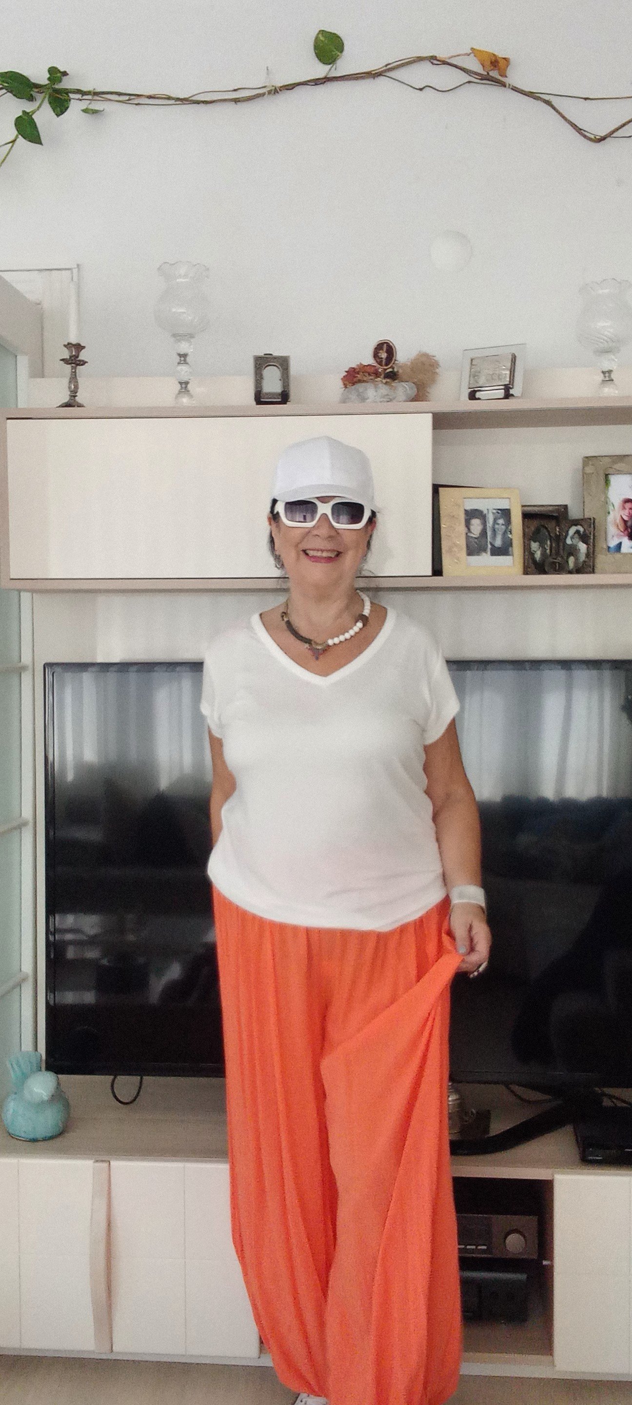 İtalyan Oranj  Düz Şalvar  Pantalon
