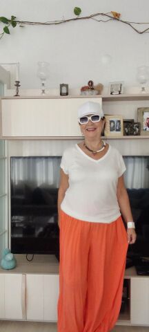 İtalyan Oranj  Düz Şalvar  Pantalon