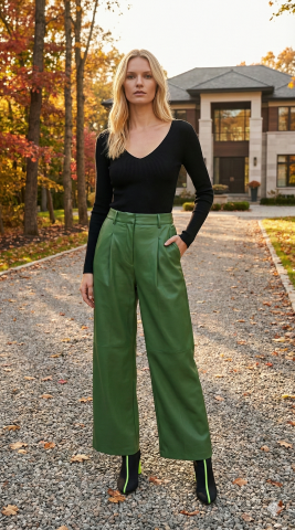 İtalyan Siyah Rengi V Yaka Viskon Bluz