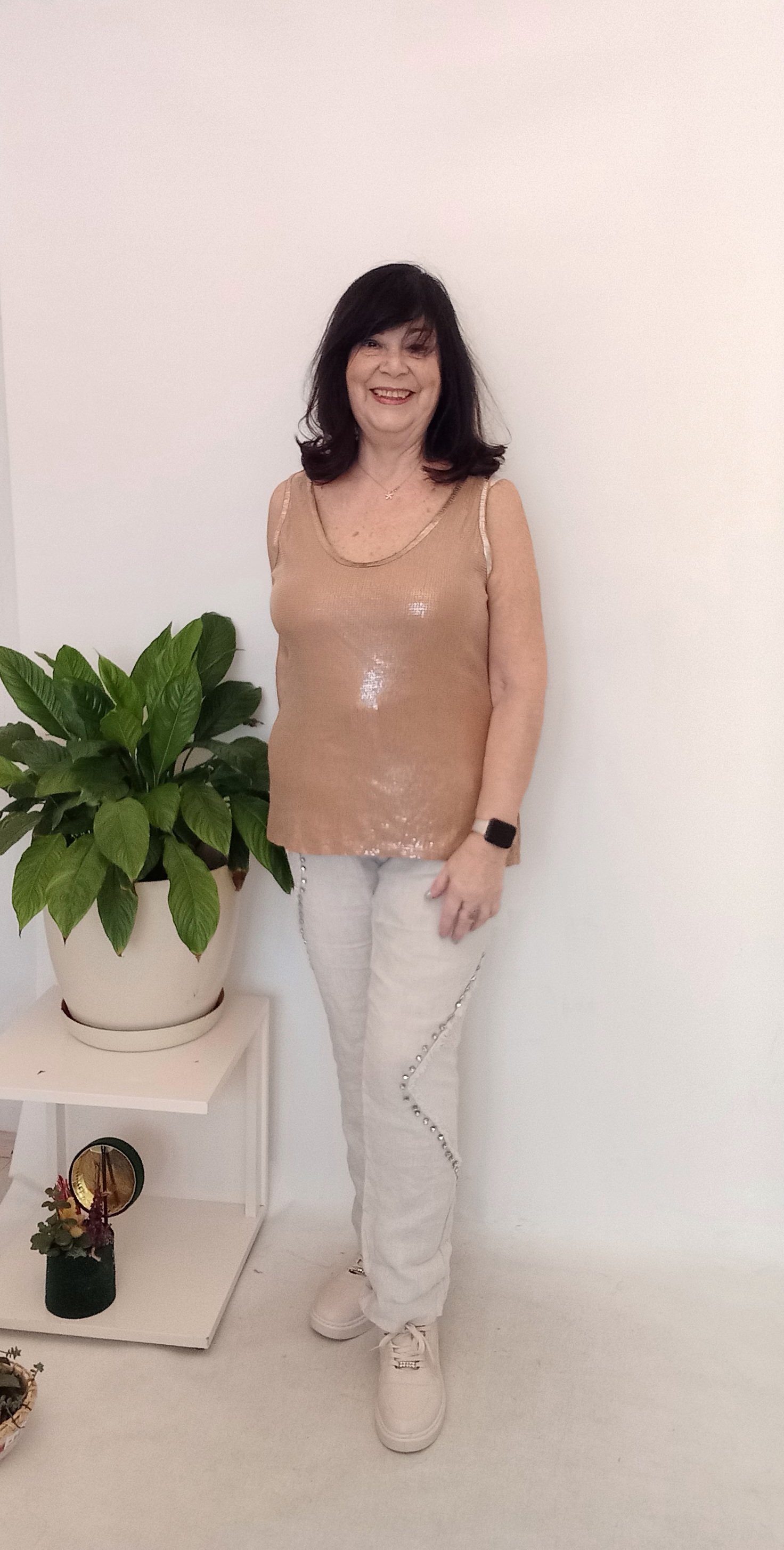Pullu Atlet İtalyan Kolsuz Bej