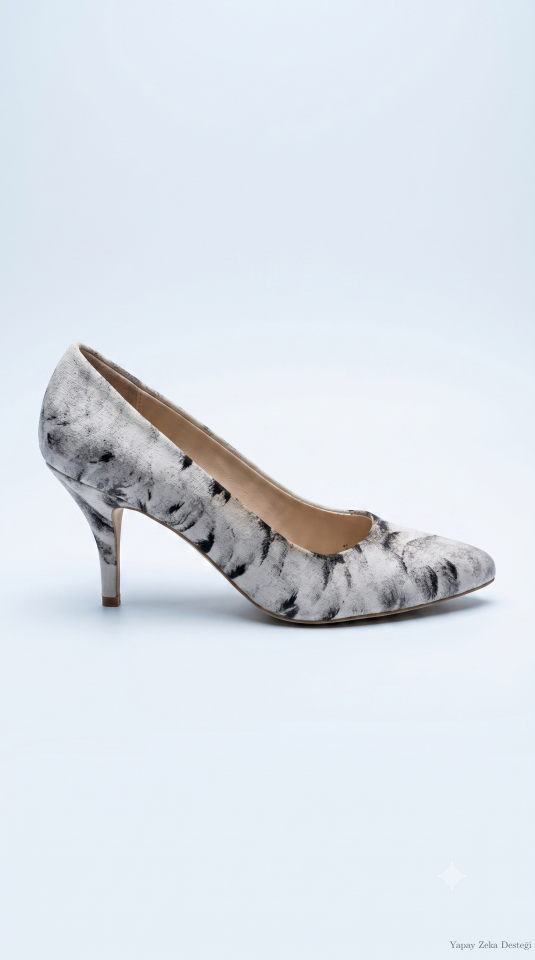 Desenli Stiletto Ayakkabı