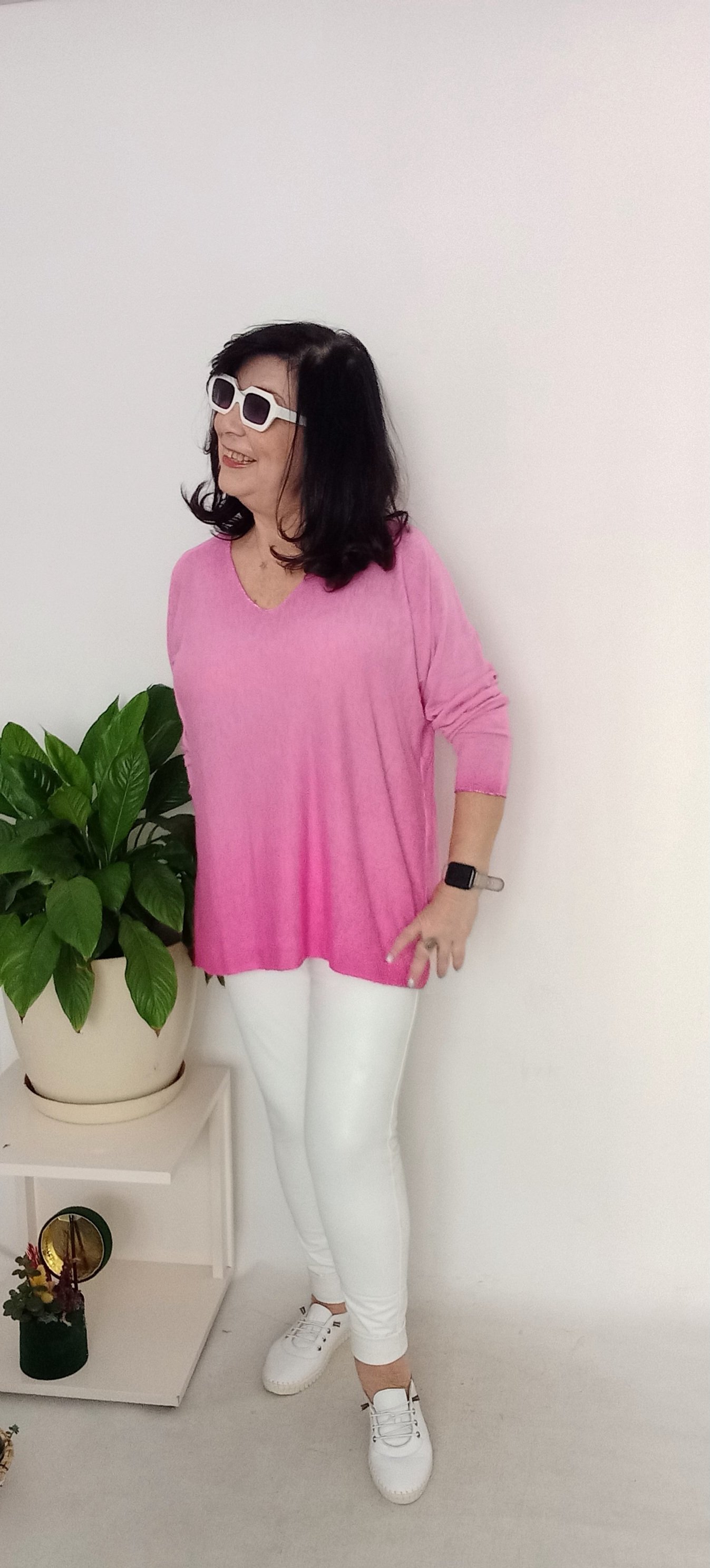 Merserize Örme Büyük Beden İtalyan Triko Fuşya Rengi