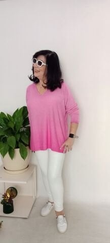 Merserize Örme Büyük Beden İtalyan Triko Fuşya Rengi