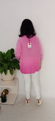Merserize Örme Büyük Beden İtalyan Triko Fuşya Rengi