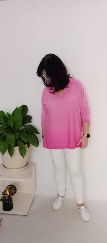 Merserize Örme Büyük Beden İtalyan Triko Fuşya Rengi