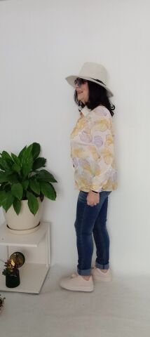 Italyan Saten Viskon Gömlek Sarı