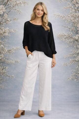 Siyah  İtalyan Merserize Triko Bluz