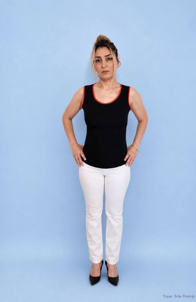 Siyah Kumaş Atlet Biyeli Mercan 11014