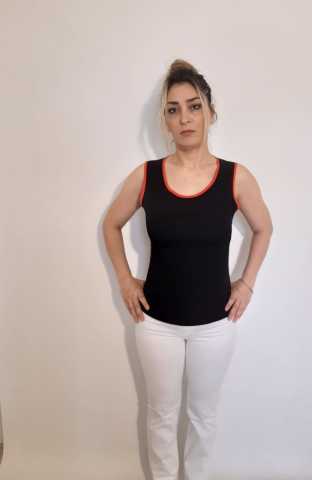Siyah Kumaş Atlet Biyeli Mercan 11014