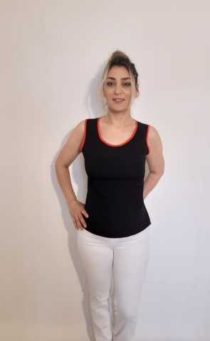 Siyah Kumaş Atlet Biyeli Mercan 11014