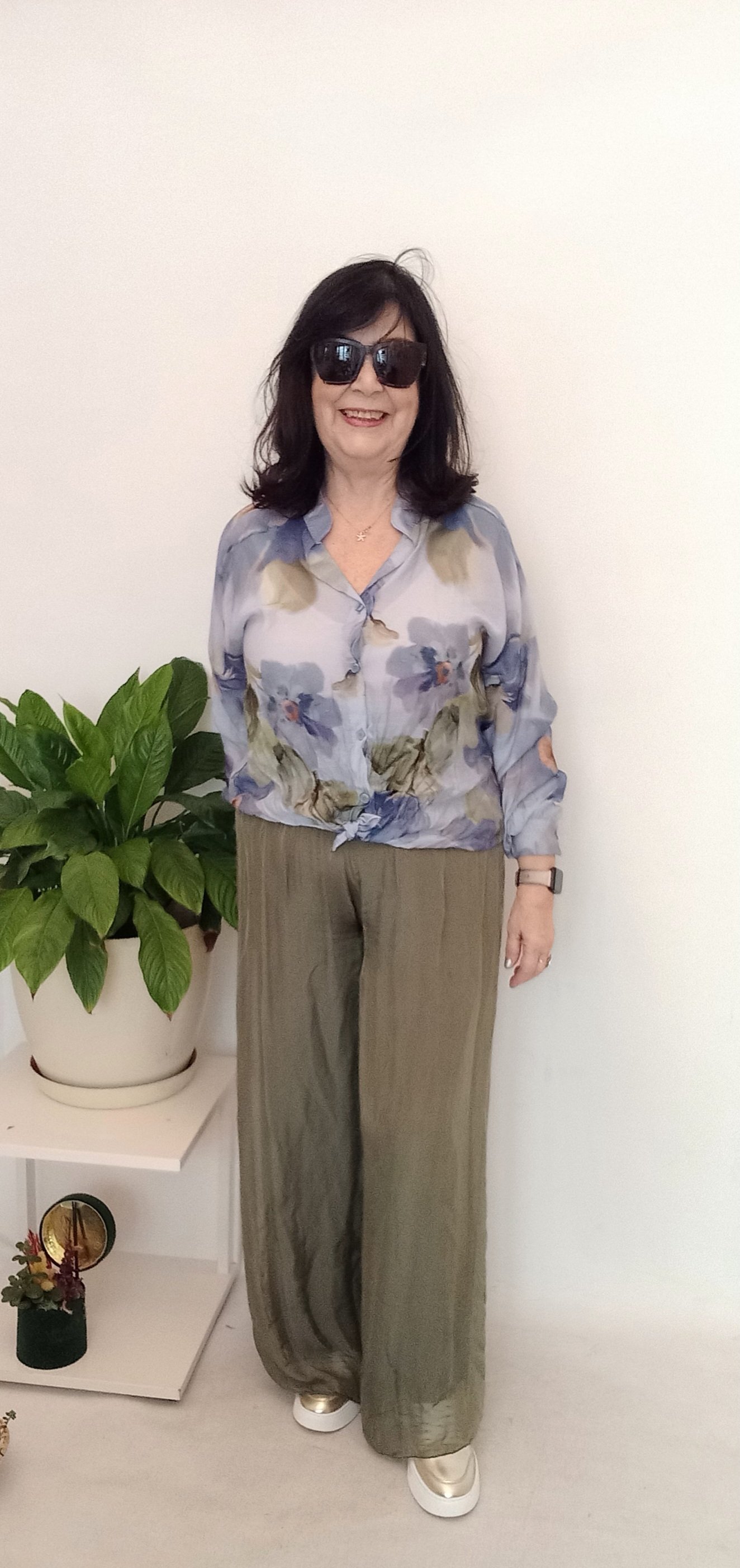 İtalyan İpek Pantalon Haki Rengi