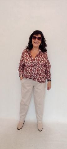 Bordolu Kemikli Kilim Desenli Vual İtalyan Gömlek