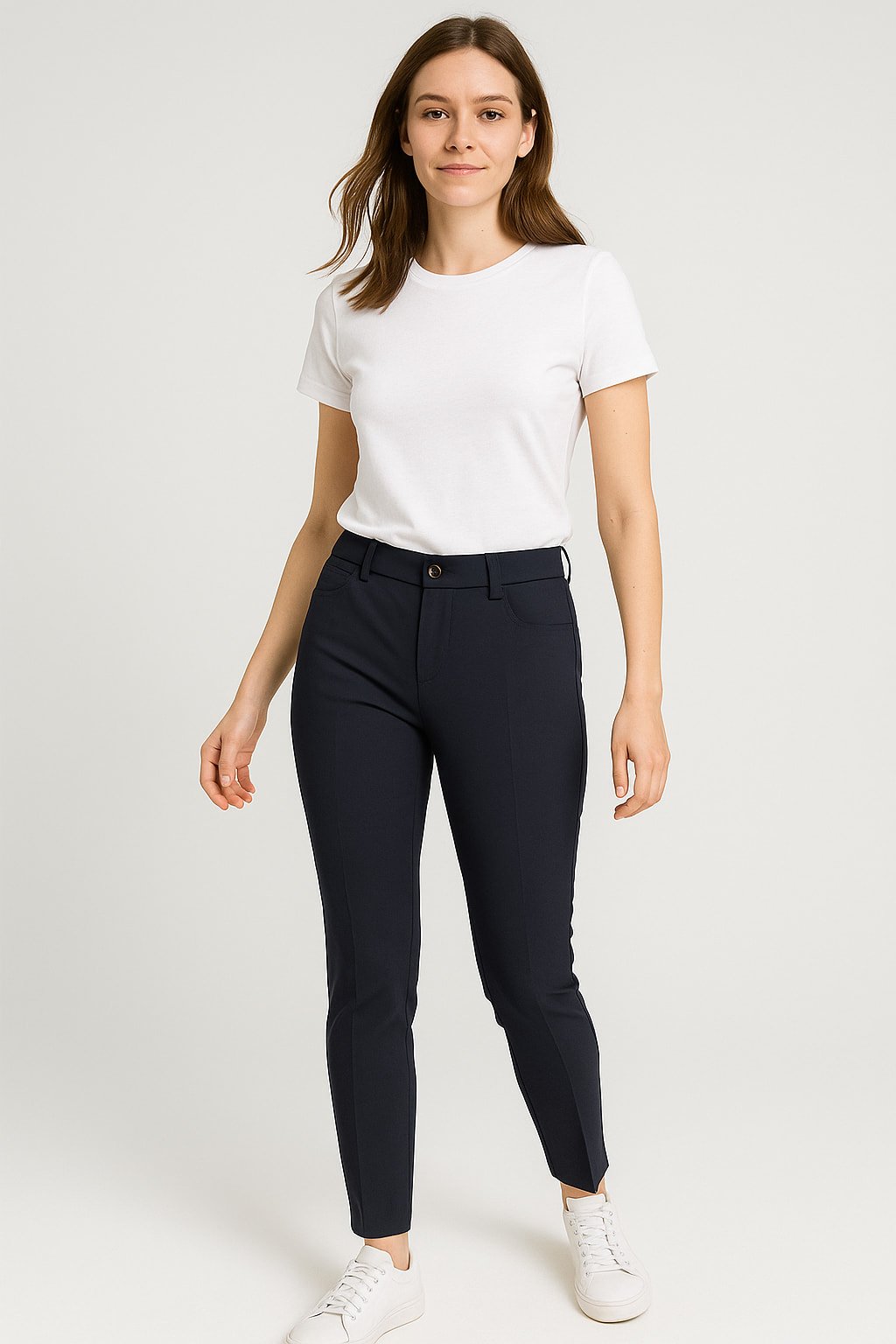 Kahve Dar Paça Gabardin Pantalon